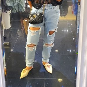 Bundle set,see tru tops,ripped jeans and zara mules